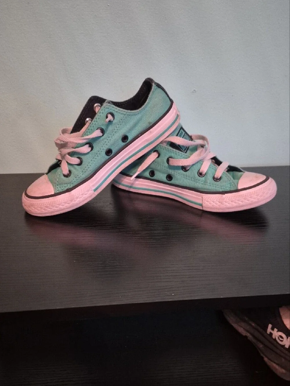 Converse Kids Low-Top Sneakers in Mint Green and White